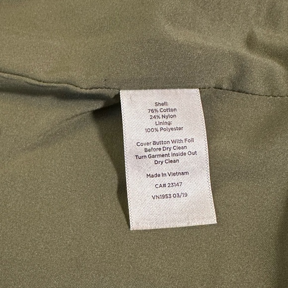 Talbots Aberdeen Striped Blazer Size 14 Olive Green White Knit Career Preppy - Picture 10 of 10